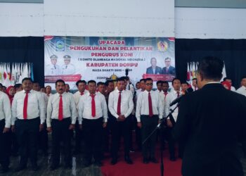 Pengurus KONI Dompu Dilantik Mori Hanafi, Ditekan Tanggungjawab-Target Prestasi