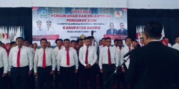 Pengurus KONI Dompu Dilantik Mori Hanafi, Ditekan Tanggungjawab-Target Prestasi